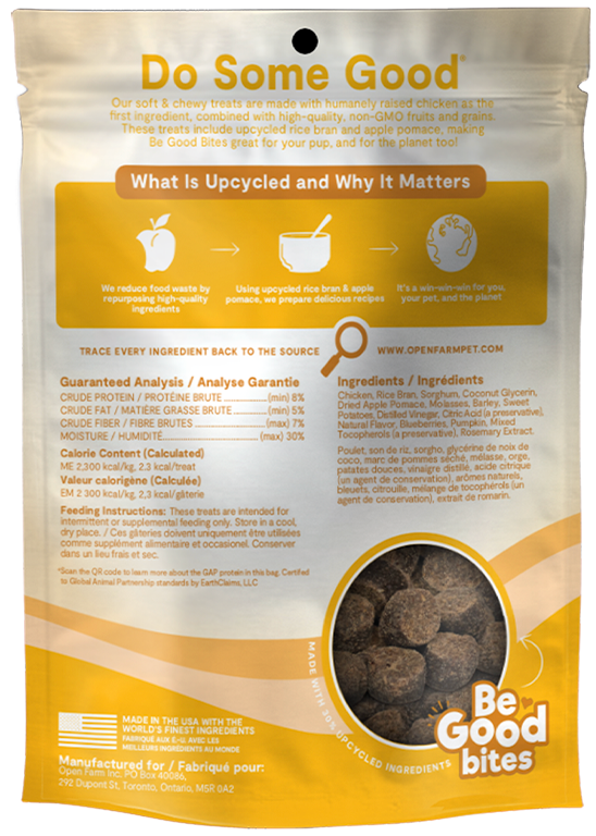Open Farm Be Good Bites Chicken Recipe Soft & Chewy Dog Treats, 6oz