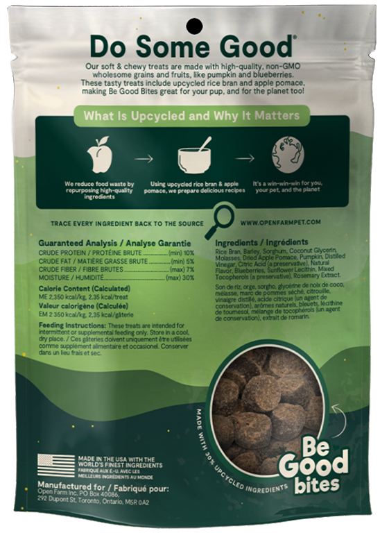 Open Farm Be Good Bites Plant Recipe w/Pumpkin Soft & Chewy Dog Treats, 6oz