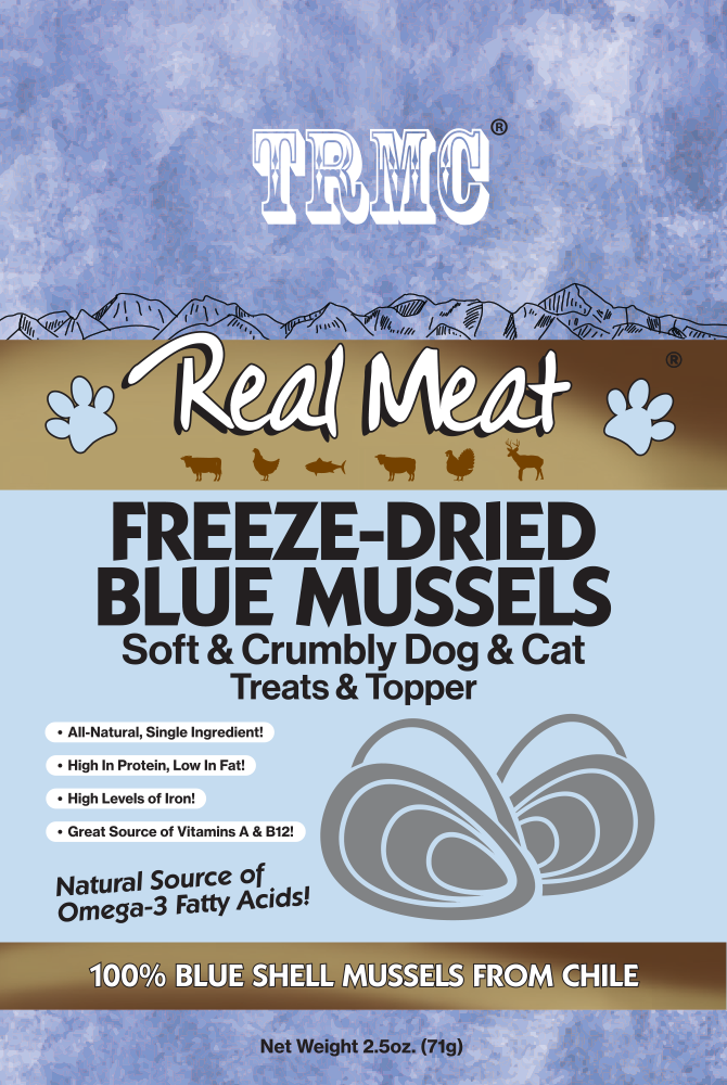 The Real Meat Company Freeze Dried Blue Mussels Dog Treats, 2.5oz
