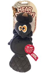 goDog Hear Doggy Flattie Beaver Durable Plush Dog Toy