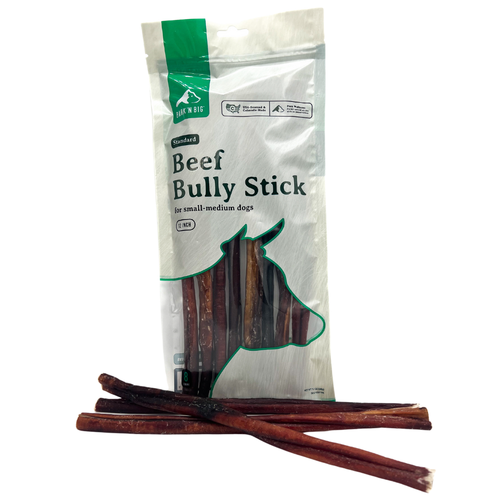 BarkNBig USA Odor Free Standard Beef Bully Stick Dog Treat, 11-12in