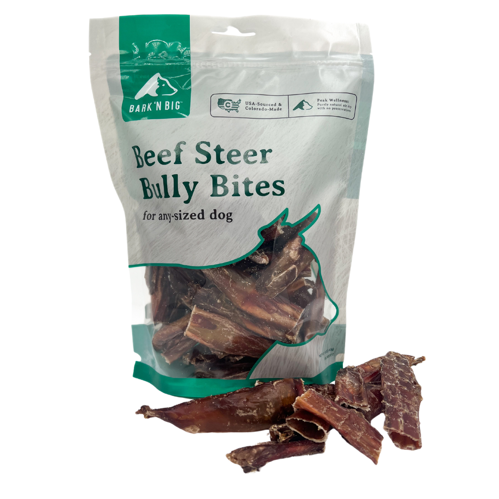 BarkNBig USA Beef Steer Pieces Dog Treat, 1-3" 1lb Bag