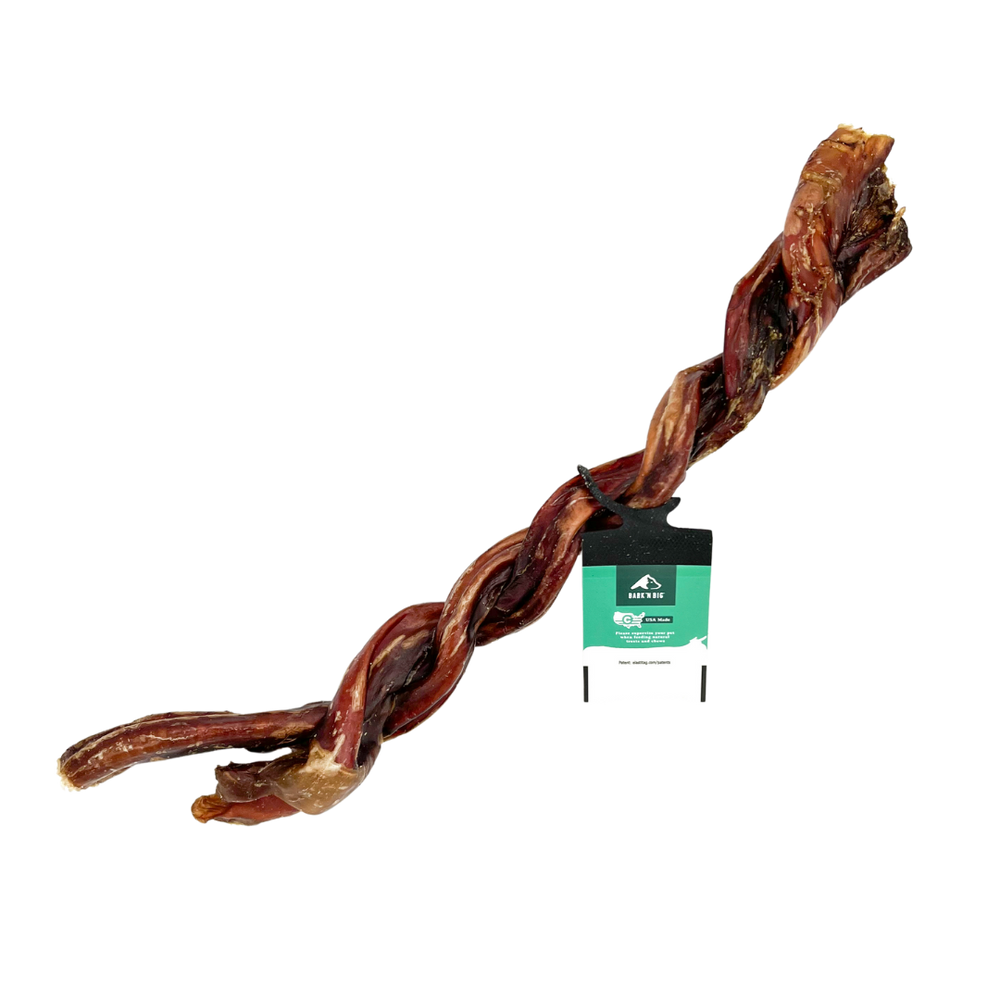 BarkNBig USA Odor Free Beef Steer Twist Dog Treat, 10-12in