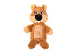 Growl Belly Boomerz Plush Dog Toy, Brown Beaver