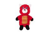 Growl Belly Boomerz Plush Dog Toy. Red Panda