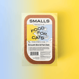 Smalls Fresh Human-Grade Gently Cooked Cat Food packaging featuring Chicken & Salmon recipe for cats.