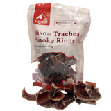 BarkNBig USA Bison Trachea Smoke Rings Dog Treats, 10oz