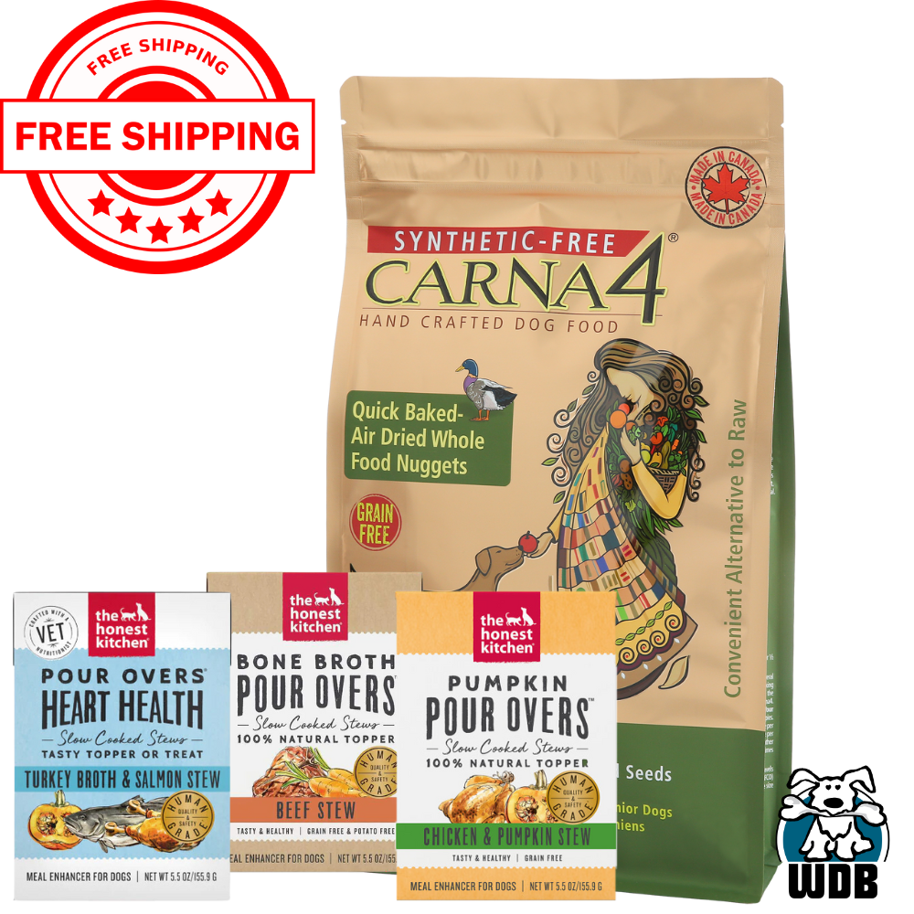 Carna4 All Life Stages Duck Formula Dry Dog Food + The Honest Kitchen Pour Over BUNDLE