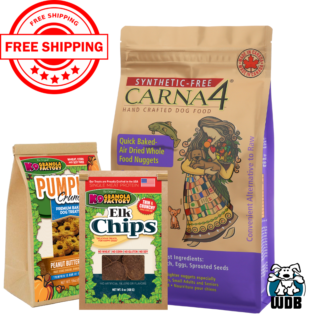 Carna4 All Life Stages Easy Chew Fish Formula Dry Dog Food + K9 Granola Factory BUNDLE