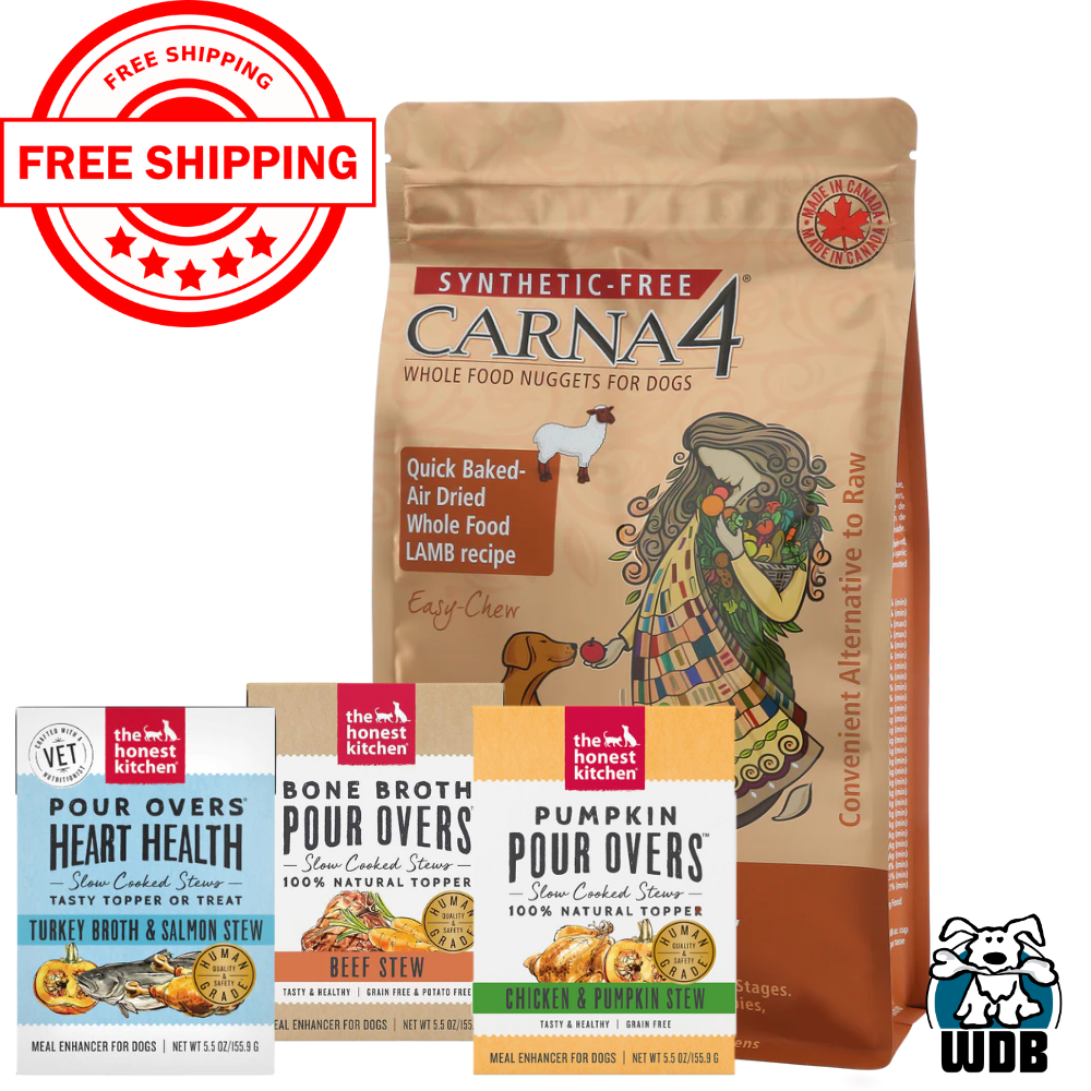 Carna4 All Life Stages Easy Chew Lamb Formula Dry Dog Food + The Honest Kitchen Pour Over BUNDLE