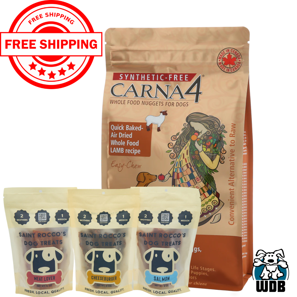 Carna4 All Life Stages Easy Chew Lamb Formula Dry Dog Food + Saint Rocco's BUNDLE