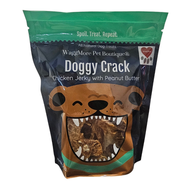 WaggMore Doggy Crack Peanut Butter Chicken Jerky Dog Treats, 8oz