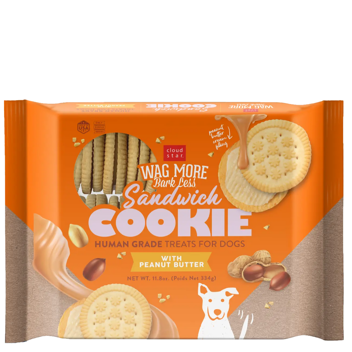 Cloud Star Wag More Bark Less Sandwich Cookie Dog Treats, 11.8oz