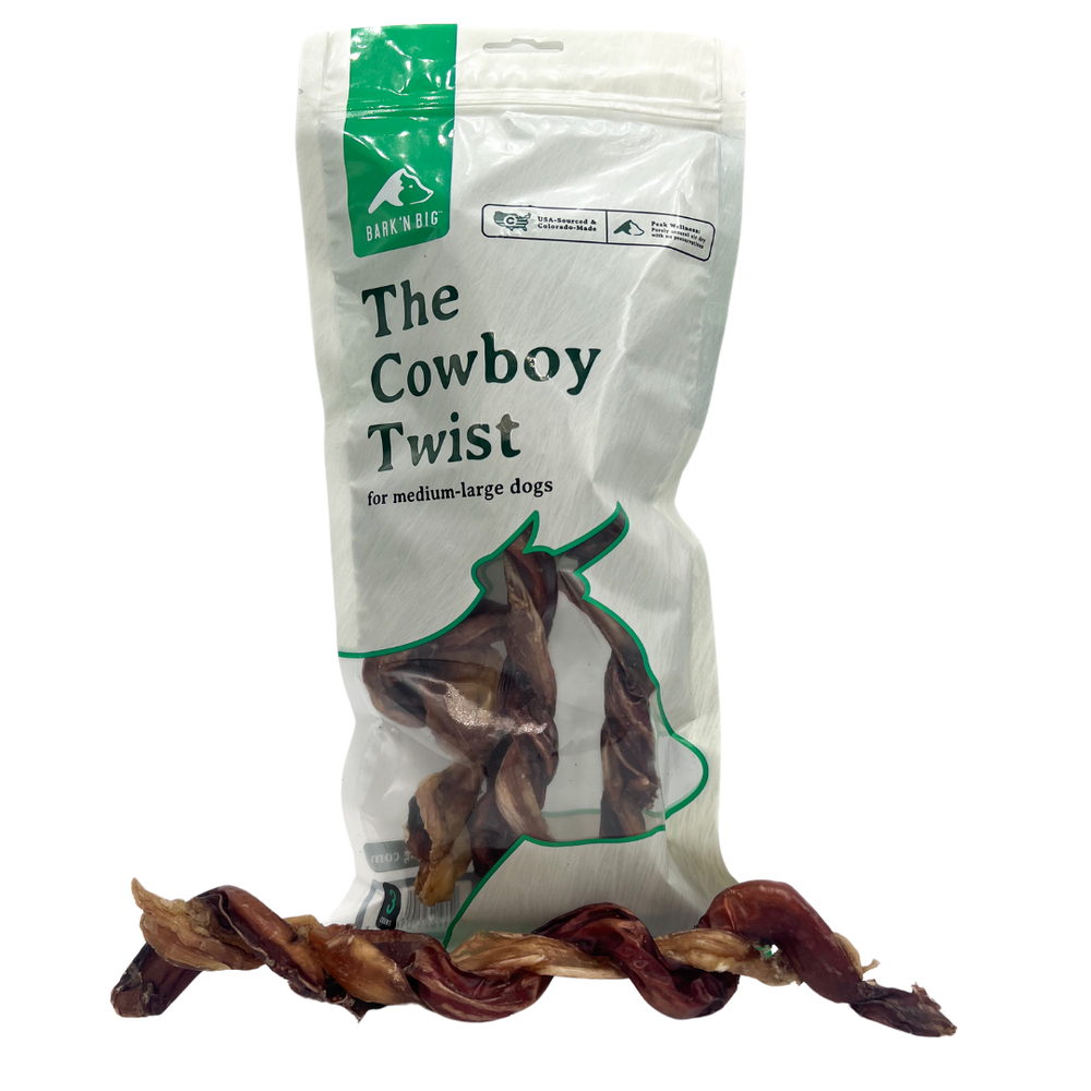 BarkNBig USA The CowBoy Twist Dog Treat, 9-10"