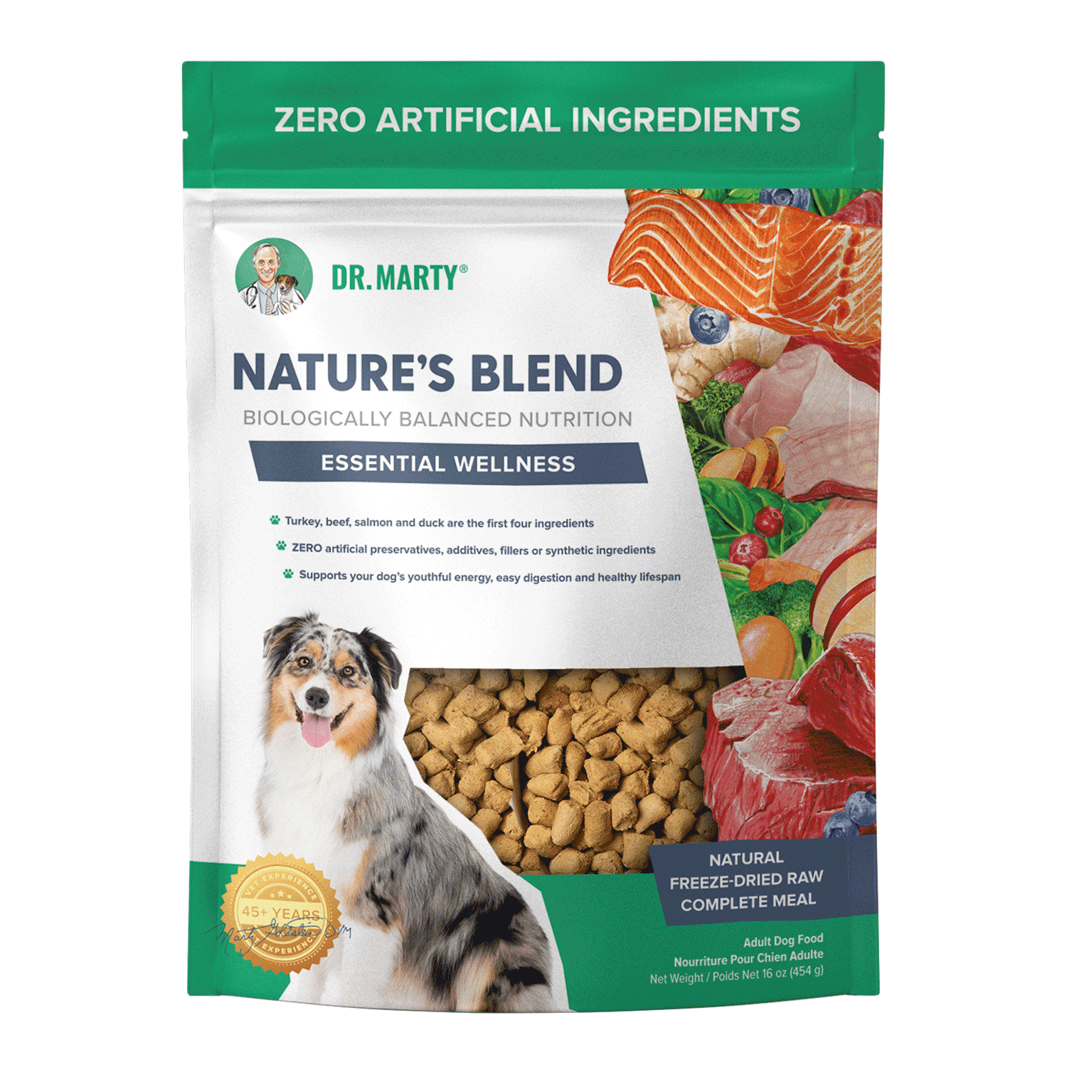 Dr Marty's Nature's Blend Essential Wellness Recipe Freeze Dried Dog Food