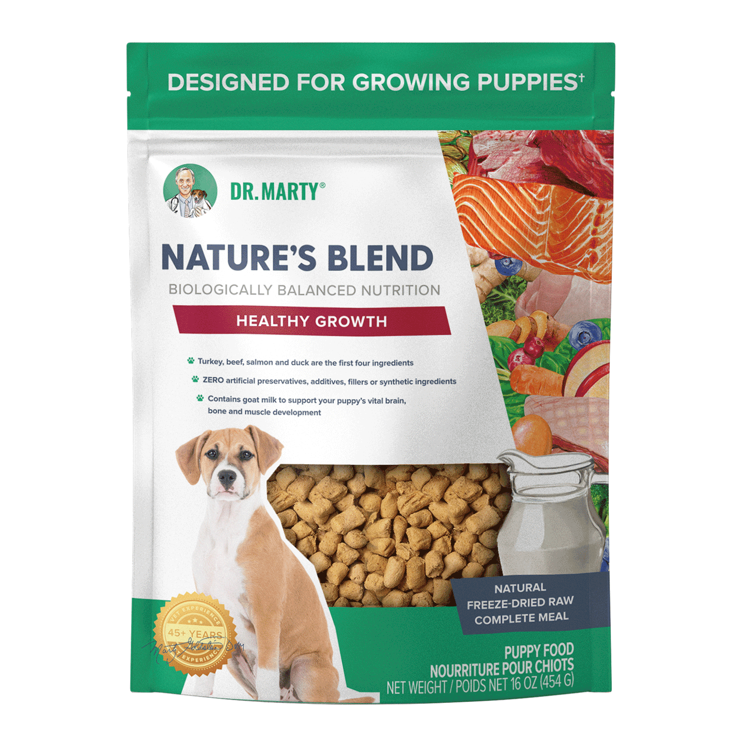 Dr Marty's Nature's Blend Healthy Growth Puppy Recipe Freeze Dried Dog Food
