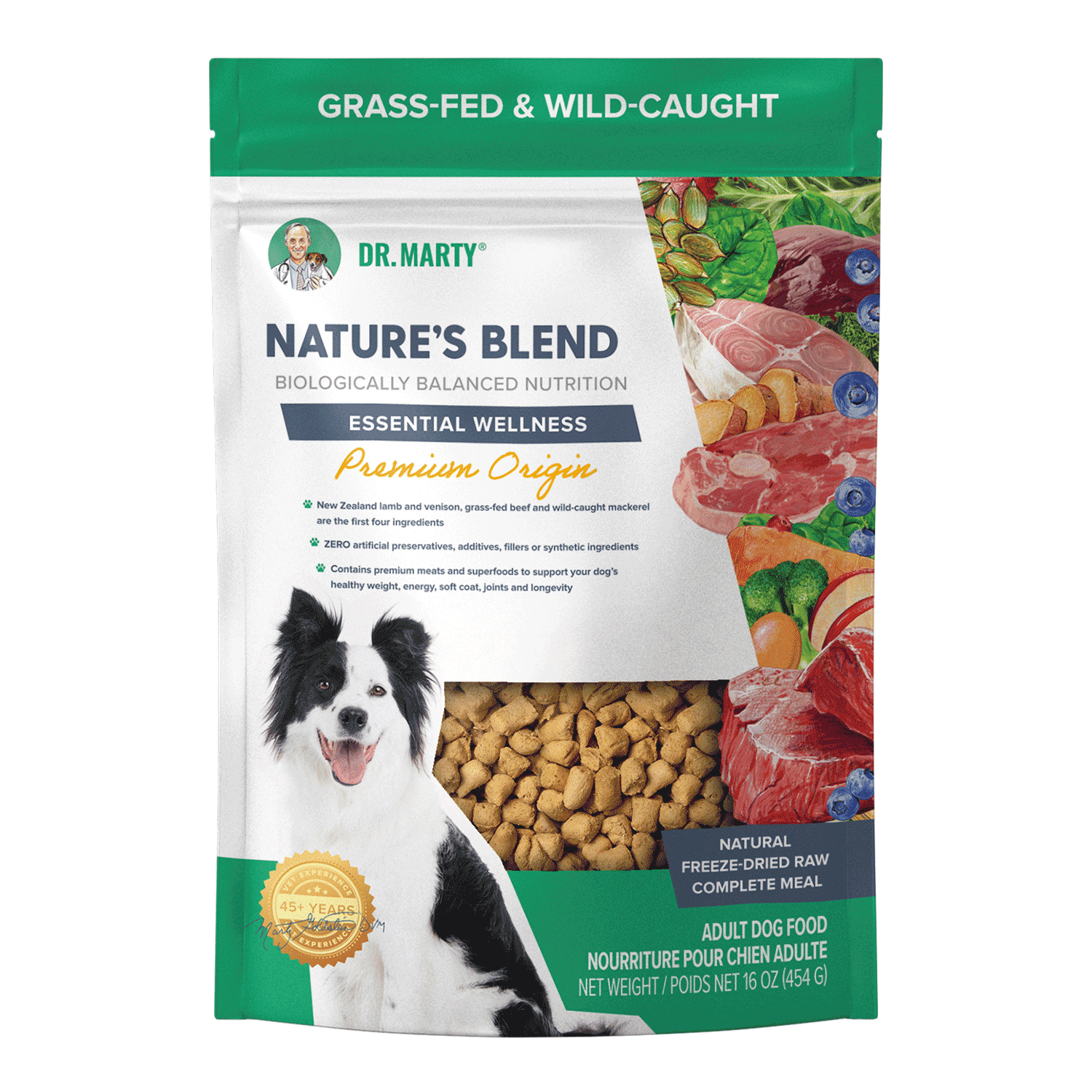 Dr Marty's Nature's Blend Essential Wellness Premium Origin Recipe Freeze Dried Dog Food