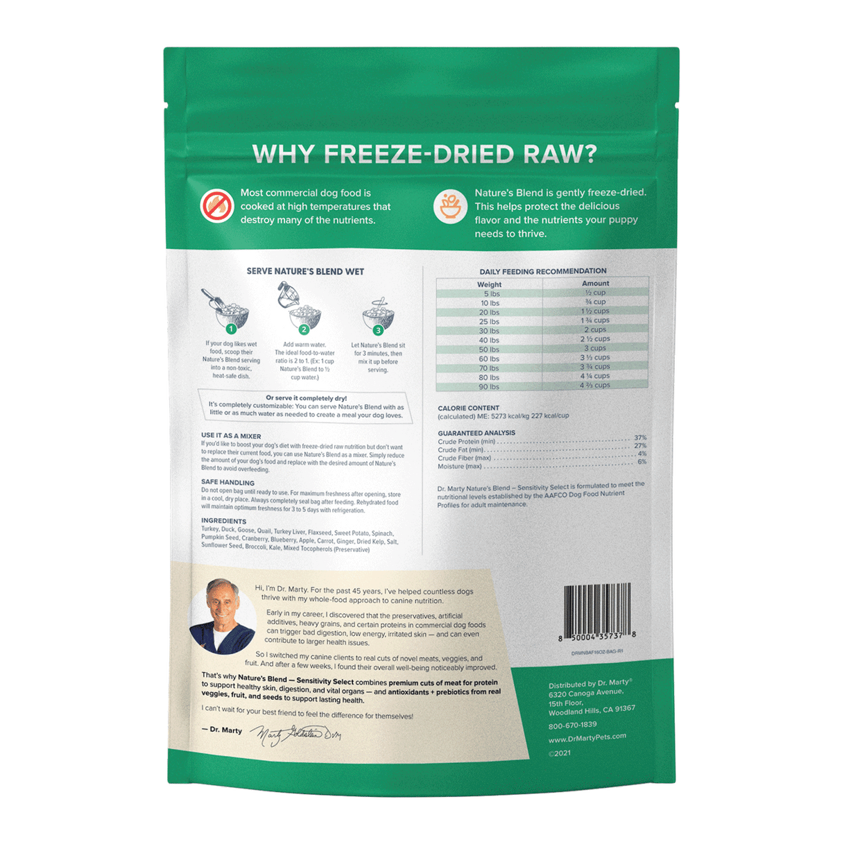 Dr Marty's Nature's Blend Sensitivity Select Recipe Freeze Dried Dog Food