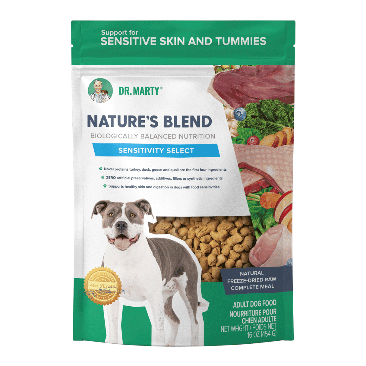 Dr Marty's Nature's Blend Sensitivity Select Recipe Freeze Dried Dog Food