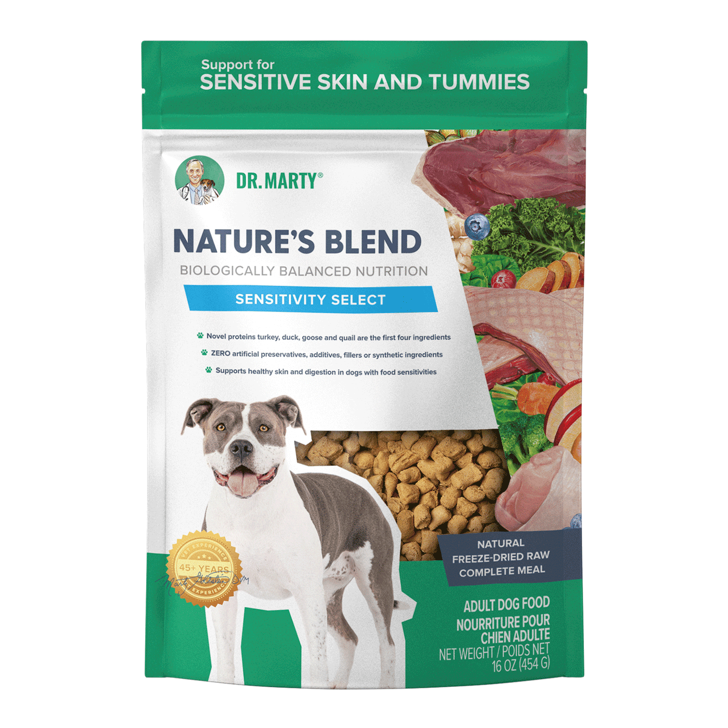 Dr Marty's Nature's Blend Sensitivity Select Recipe Freeze Dried Dog Food