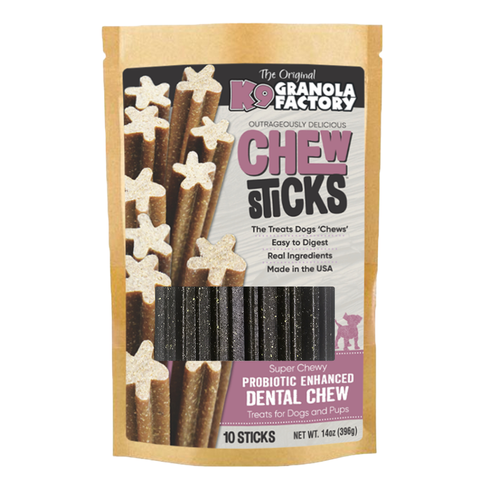 K9 Granola Factory Chew Sticks Dog Treats, Dental Support with Probiotics