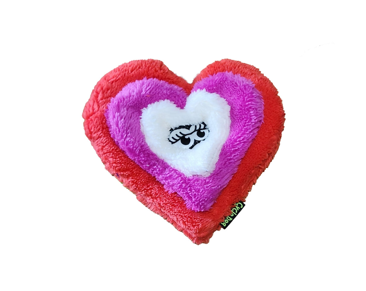Cycle Dog USA Duraplush Multi-Colored Heart Plush Dog Toy