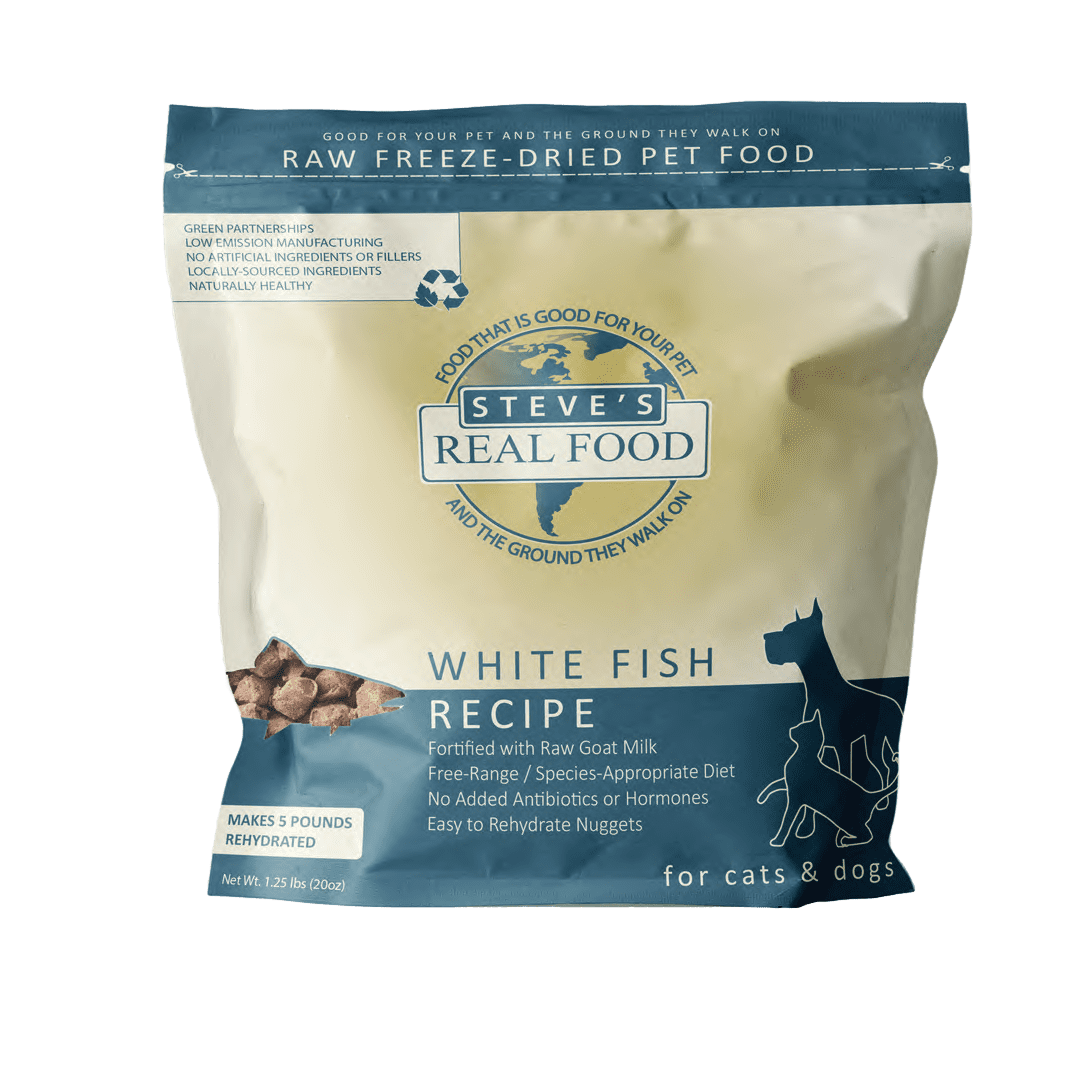 Steve's Real Food Freeze-Dried Whitefish Nuggets For Dogs & Cats, 1.25-lb