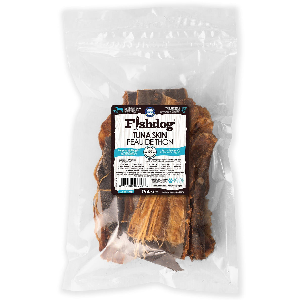 Palz&Co Fishdog Tuna Skin Dog Treats, 2.5oz