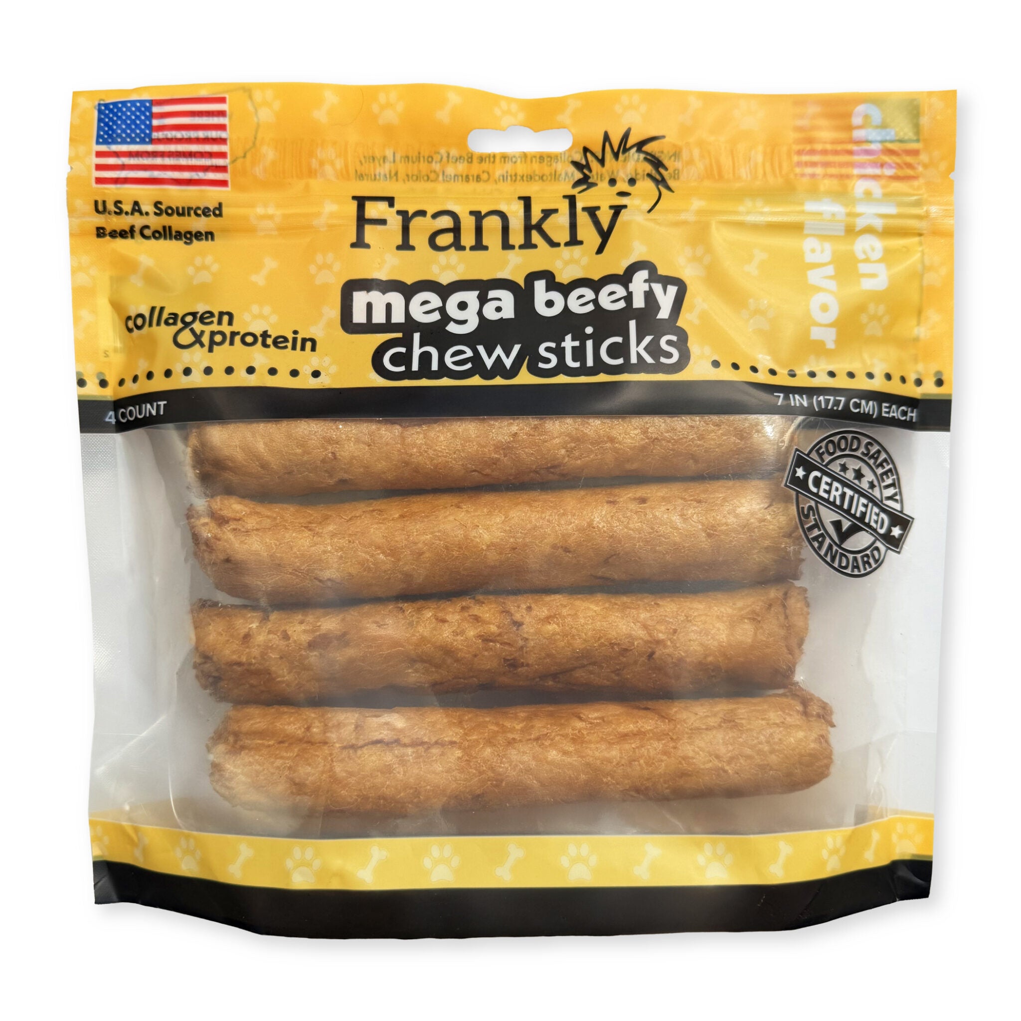 Frankly Pet Premium USA Beefy Sticks Collagen Dog Chew, Chicken