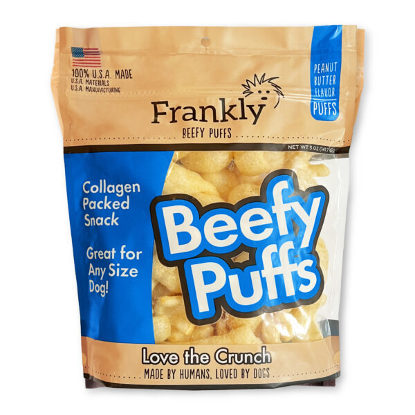 Frankly Pet Beefy Puffs Peanut Butter Dog Treats, 5oz