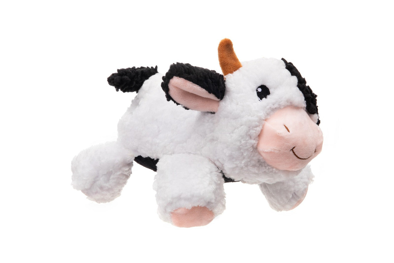 Growl Fuzzaroos Plush Dog Toy, White Cow
