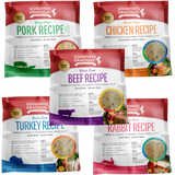 Goodness Gracious Human Grade Synthetic Free Gently Cooked Frozen Dog Food, 20lb Variety Pack (4ea)