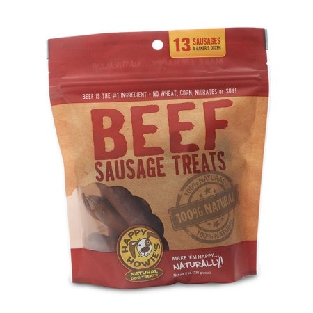 Happy Howie's USA Baker's Dozen Beef Sausage Links Meaty Dog Treats, 4"