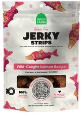 Open Farm Jerky Strips Grain Free Salmon Recipe Jerky Dog Treats, 5.6oz