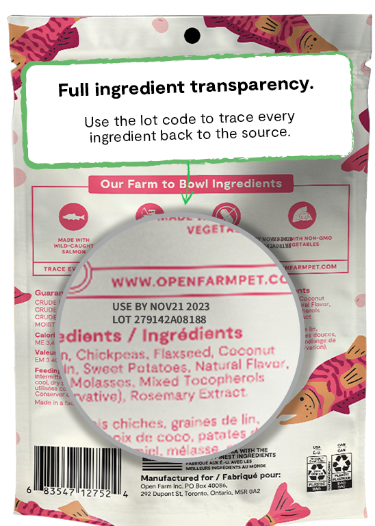 Open Farm Jerky Strips Grain Free Salmon Recipe Jerky Dog Treats, 5.6oz