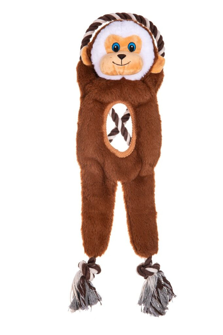 Growl Jungle Tugz Plush Dog Toy, Brown Monkey