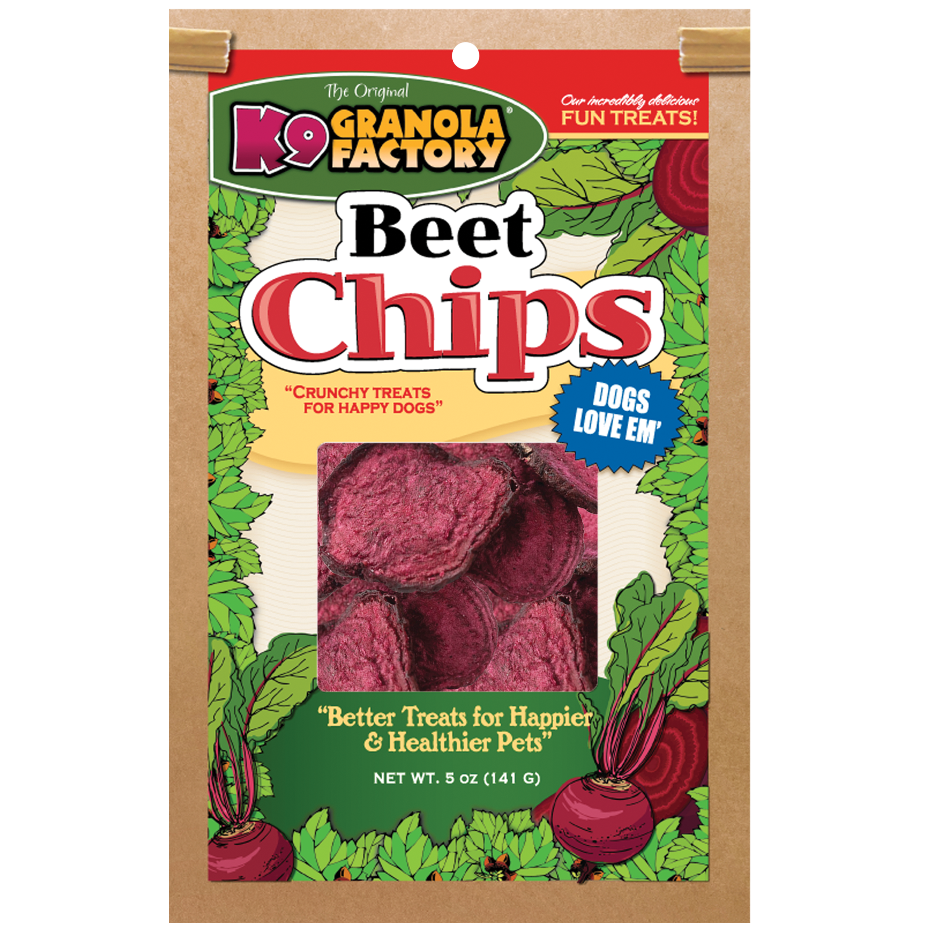 K9 Granola Factory Chip Collection Beet Chips Dog Treats, 6oz