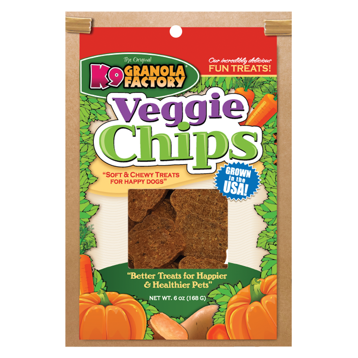 K9 Granola Factory Chip Collection Veggie Chips Dog Treats, 6oz