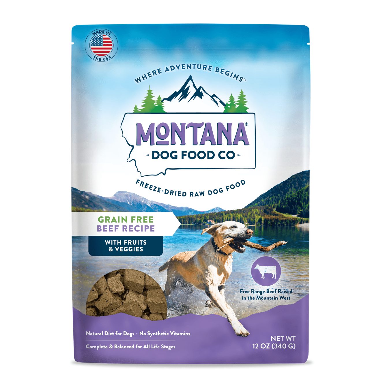 Montana Dog Food Co Freeze Dried Beef Recipe Dog Food, 12oz