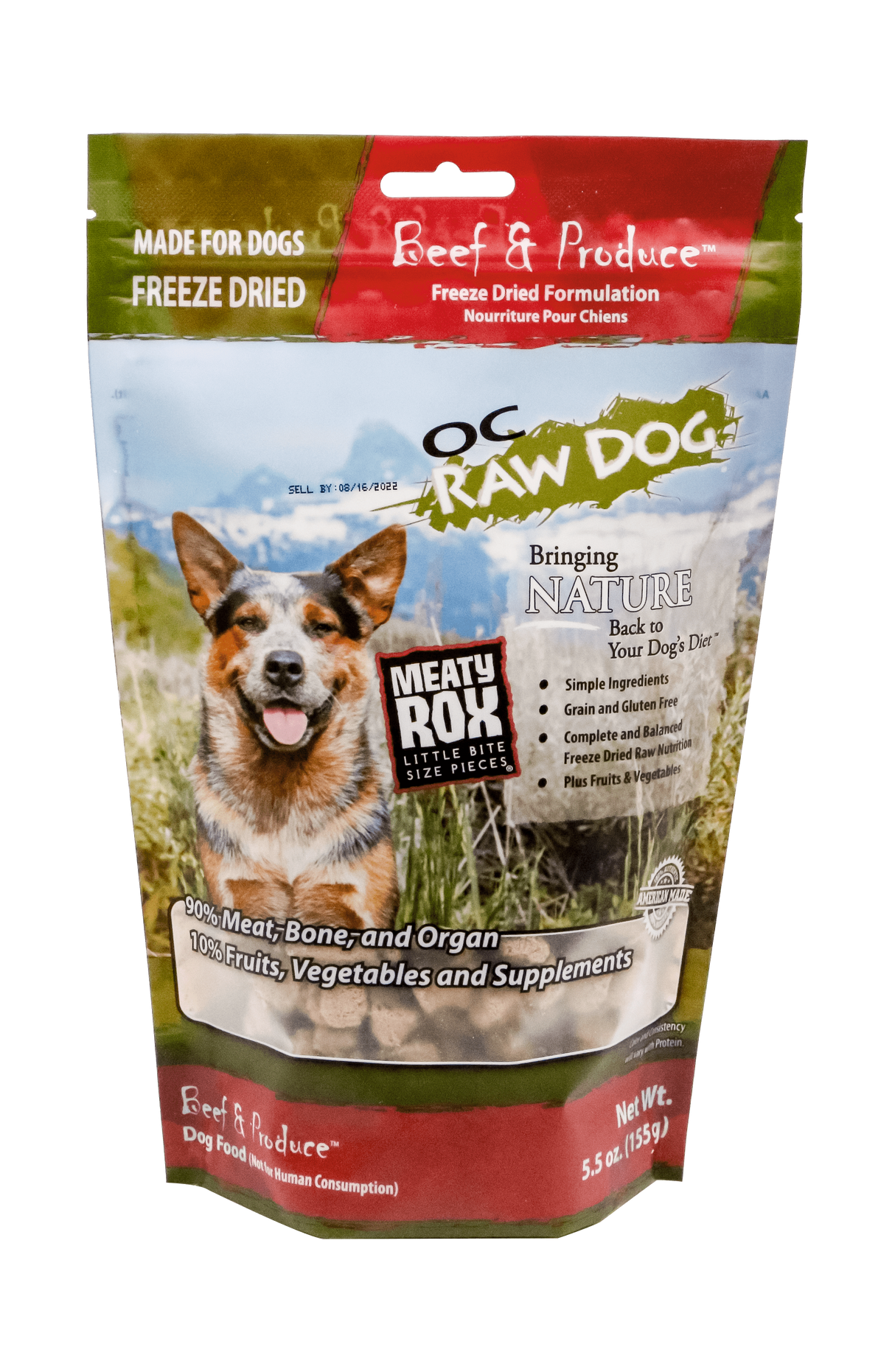 OC Raw Beef & Produce Freeze Dried Dog Food