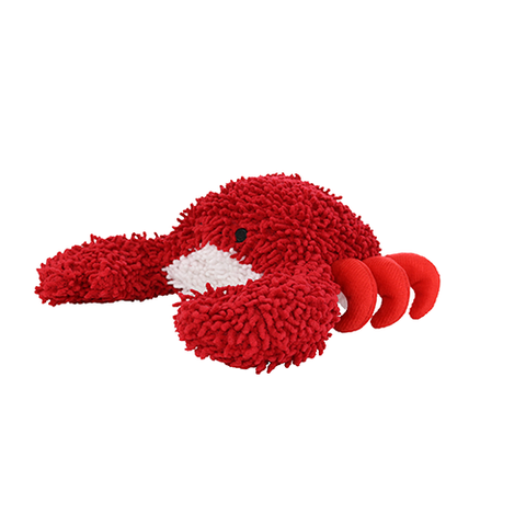 Tuffy Mighty Microfiber Ball Durable Squeaky Plush Dog Toy, Red Crab