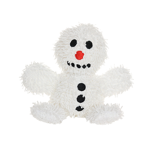 Tuffy Holiday Mighty Microfiber Ball Durable Squeaky Plush Dog Toy, Snowman