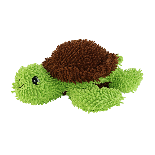 Tuffy Mighty Microfiber Ball Durable Squeaky Plush Dog Toy, Green Turtle