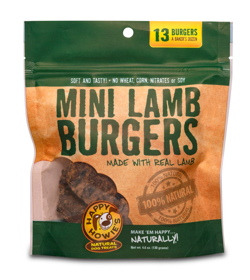 Happy Howie's USA Baker's Dozen Lamb Burger Meaty Dog Treats, 2"