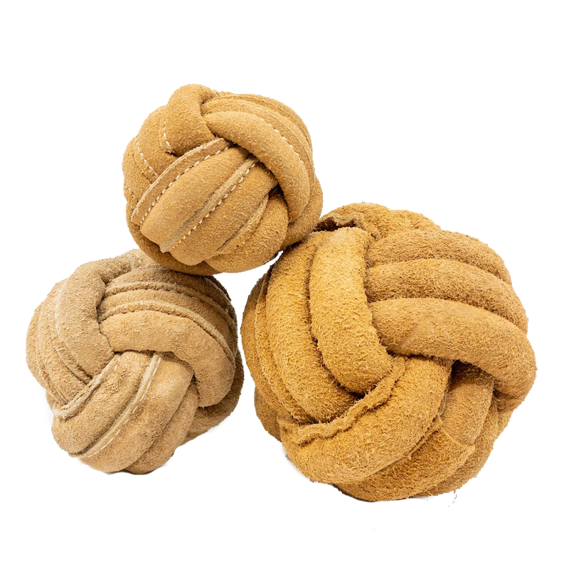 HuggleHounds HuggleHide Durable All Natural Leather Ball Dog Toy