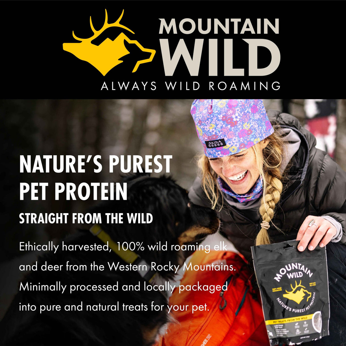 Mountain Wild 100% Free Roaming Elk & Deer Jerky Dog Treats, 8oz