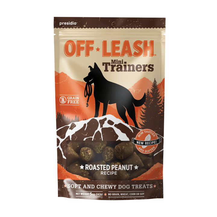 Presidio Off Leash Soft & Chewy Mini Trainers Roasted Peanut Recipe Dog Treats, 5oz