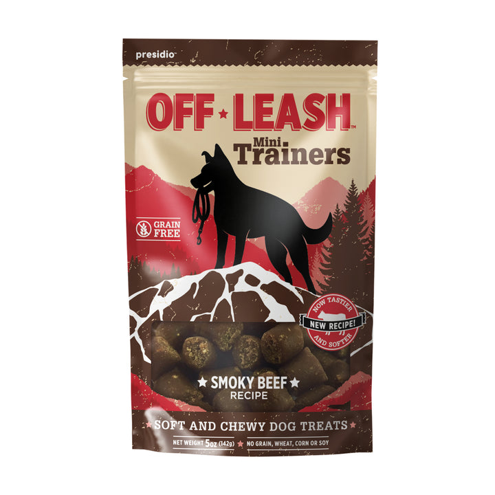 Presidio Off Leash Soft & Chewy Mini Trainers Smoky Beef Recipe Dog Treats, 5oz