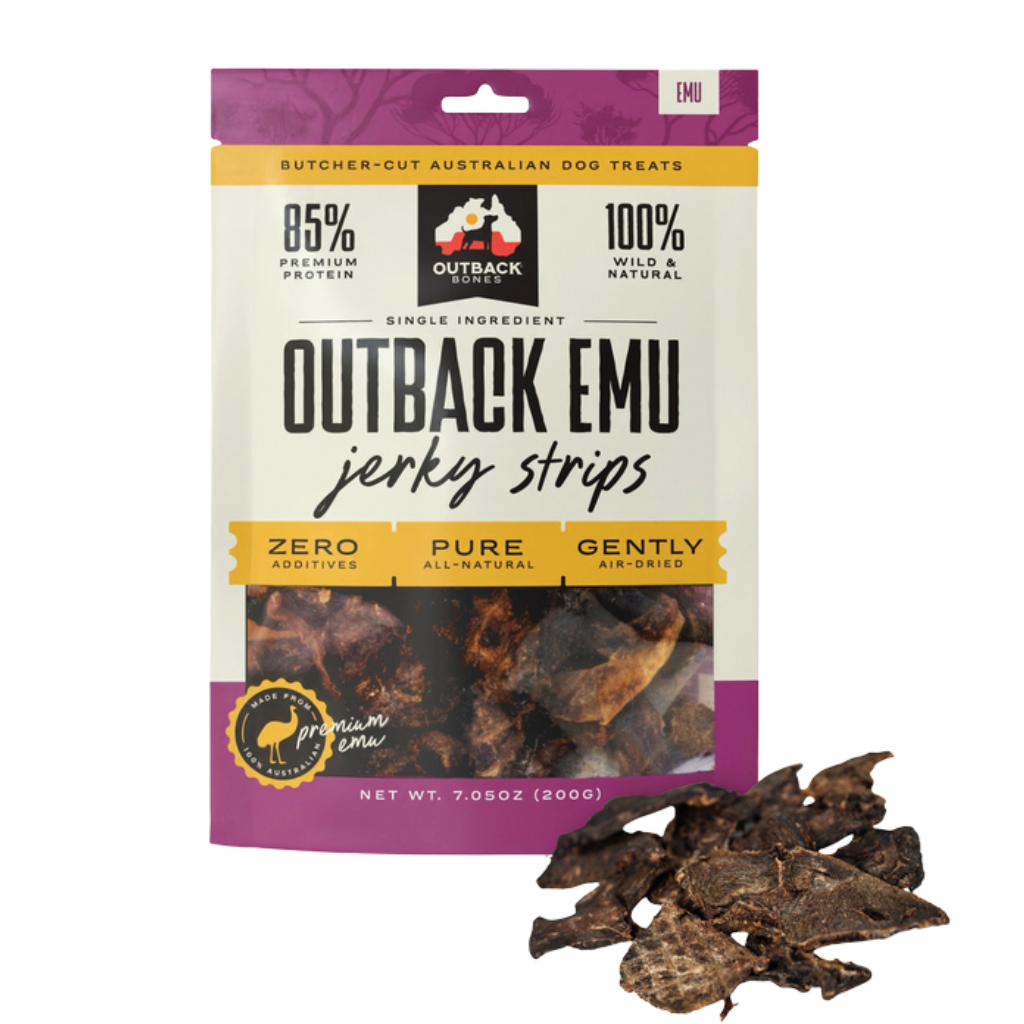 Outback Bones Emu Jerky Strips Dog Treats, 7.05oz