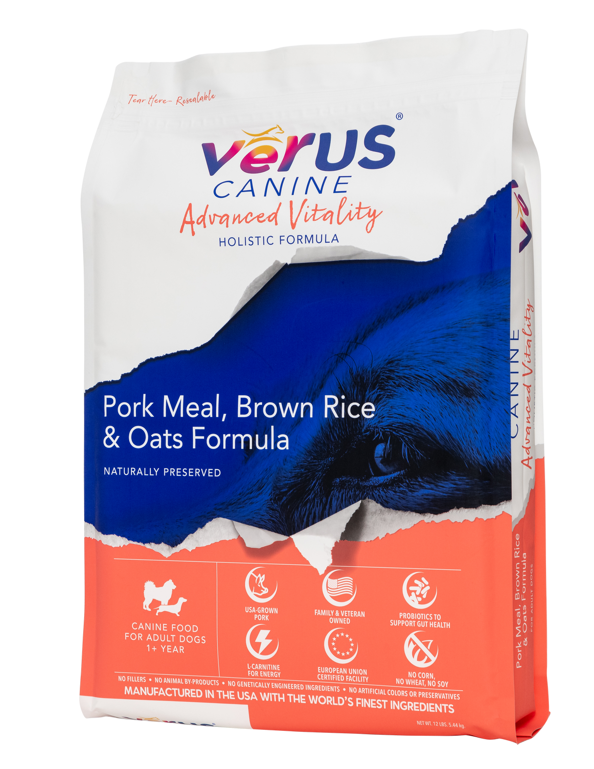Verus Canine Vitality Pork Meal & Brown Rice Formula Dry Dog Food